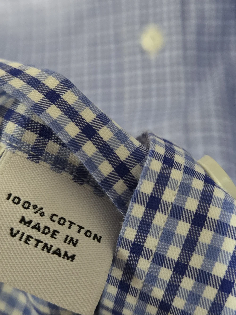 Proper Cloth Sz 15.5 Button-Down Blue Micro-Check Shirt - Picture 3 of 7
